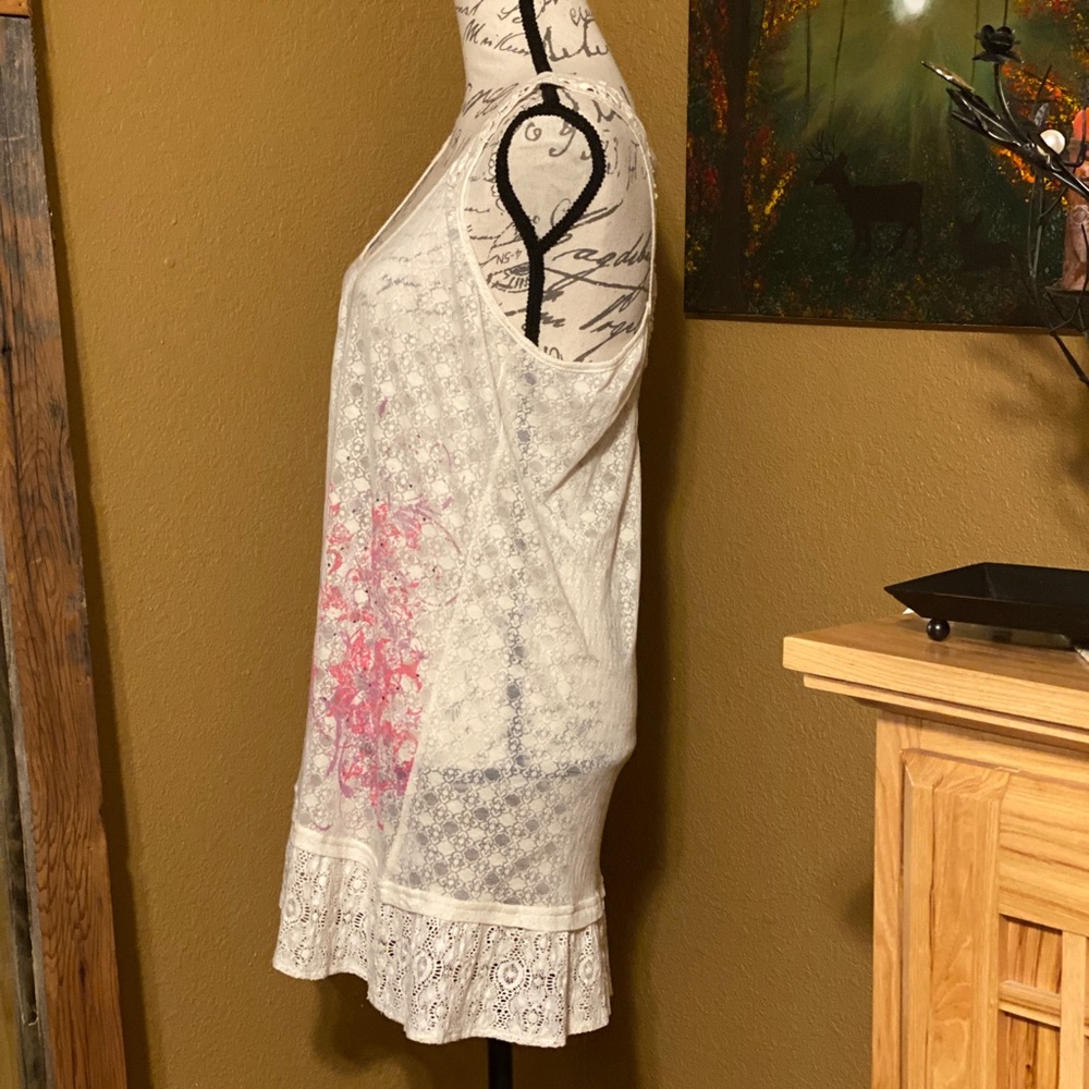 💗Pretty Long Lace Racerback Tank Top - Picture 2 of 6
